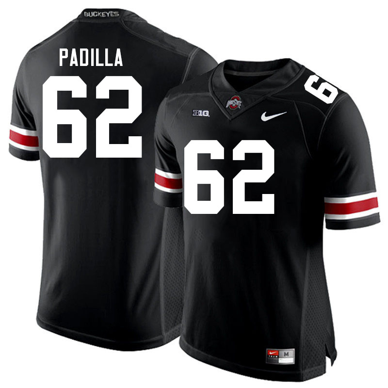 Ohio State Buckeyes Joshua Padilla Men's #62 Black Authentic Stitched College Football Jersey